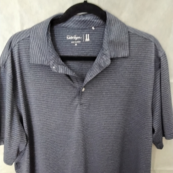 Walter Hagen men's golf shirt size XL light grey with dark stripes, - Picture 3 of 5